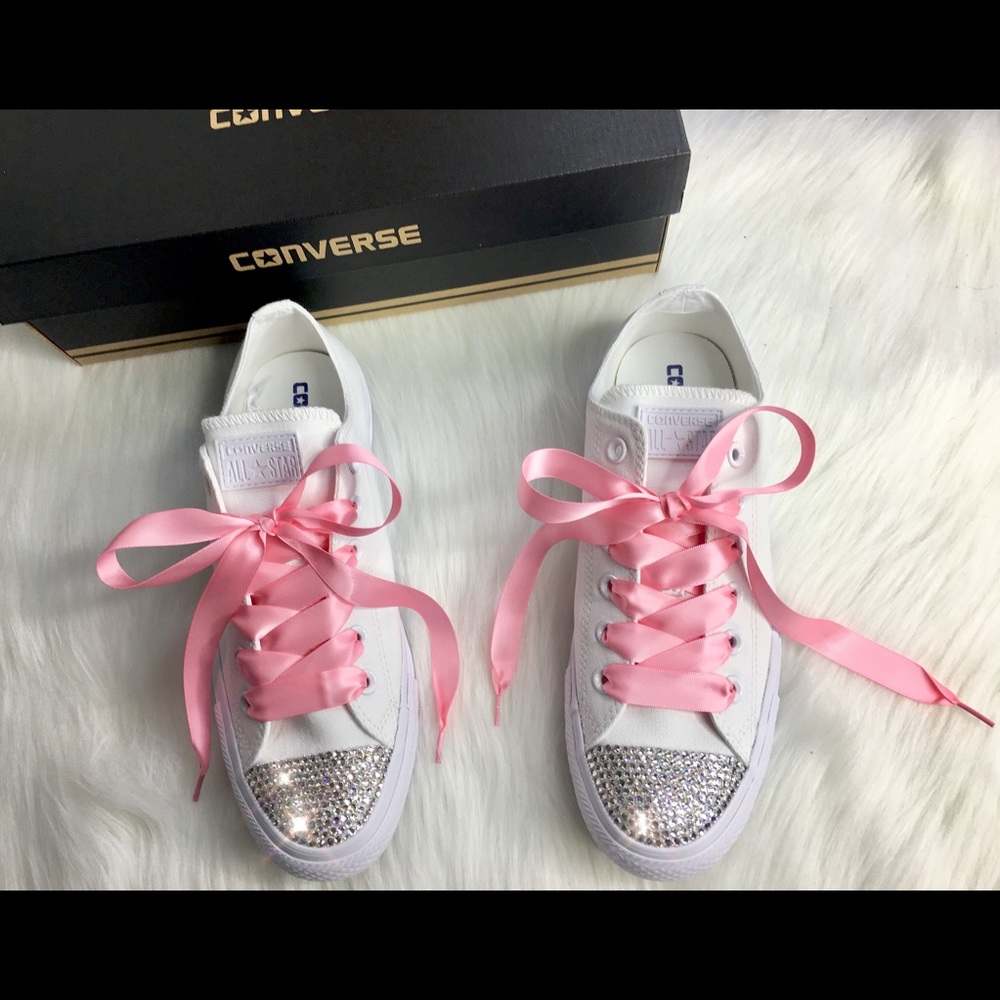 Bling Swarovski Crystal CONVERSE With Satin Laces - Picture 2 of 6